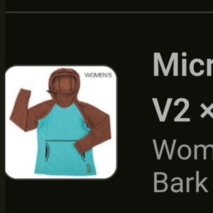 NWT Melanzana Micro Grid Hoodie in Turquoise/Bark